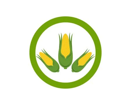 Circle with three corn inside Stock Illustration