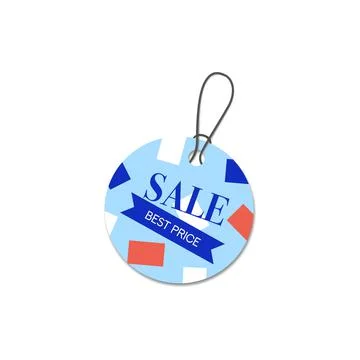 Circle with tied thread isolated on white background. Discounts Stock Illustration