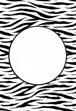 Circle with tiger print pattern. Design element, copy spase 스톡 일러스트