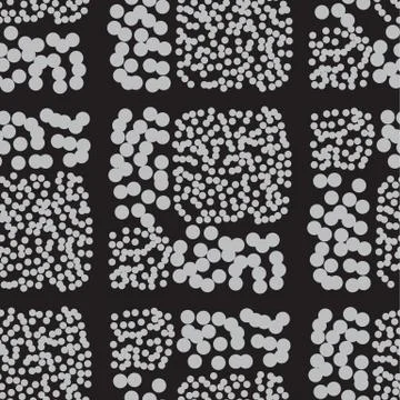 Circle Tile Gray Seamless Pattern on Black Stockillustratie