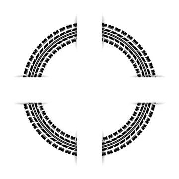 Circle tire track background Stock Illustration
