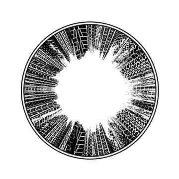 Circle tire track frame Stock Illustration