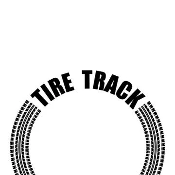 Circle tire track text Stock Illustration