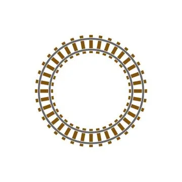 Circle train railway track vector illustration isolated on white background. Stock Illustration