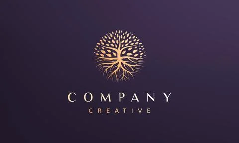 Circle tree logo concept with luxury and modern style Stock Illustration