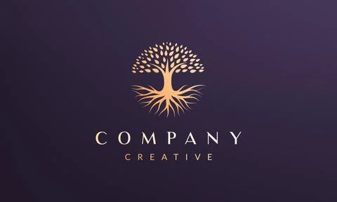 Circle tree logo concept with luxury and modern style Stock Illustration