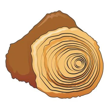 Circle tree stump icon, cartoon style Stock Illustration