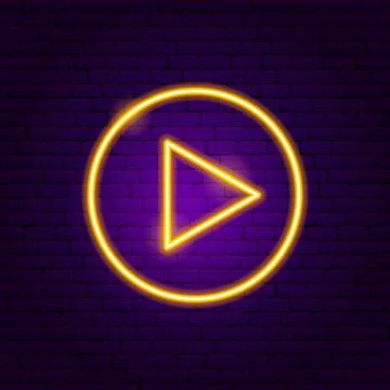 Circle Triangle Arrow Neon Sign Illustrazione stock