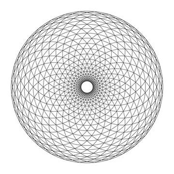 Circle with triangle Fibonacci pattern, like a pine cone shape Illustrazione stock