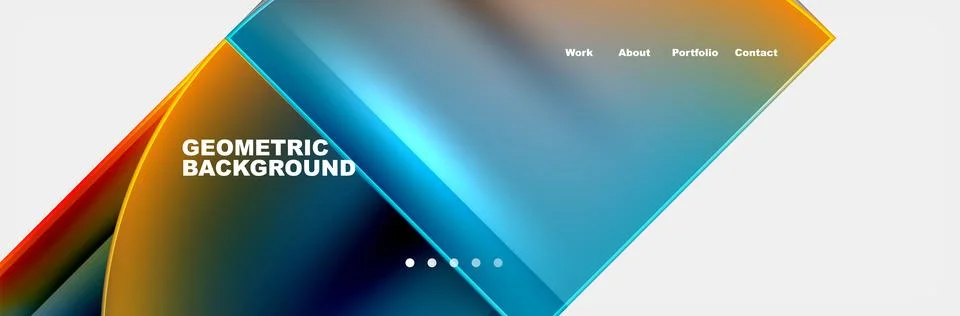 Circle triangle geometric web site page template. Vector Illustration For Stock Illustration