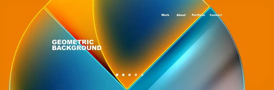 Circle triangle geometric web site page template. Vector Illustration For Stock Illustration