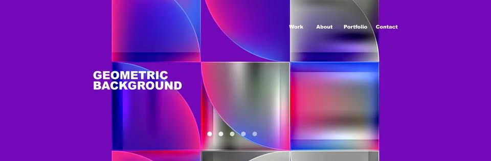 Circle triangle geometric web site page template. Vector Illustration For Stock Illustration