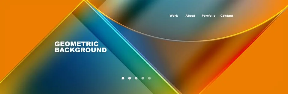 Circle triangle geometric web site page template. Vector Illustration For Stock Illustration