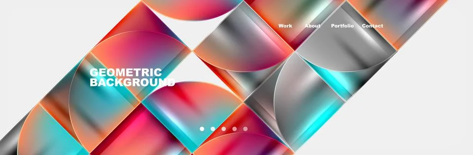 Circle triangle geometric web site page template. Vector Illustration For Stock Illustration