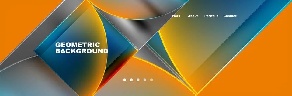 Circle triangle geometric web site page template. Vector Illustration For Stock Illustration