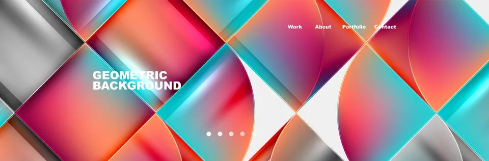 Circle triangle geometric web site page template. Vector Illustration For Stock Illustration