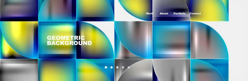 Circle triangle geometric web site page template. Vector Illustration For Stock Illustration