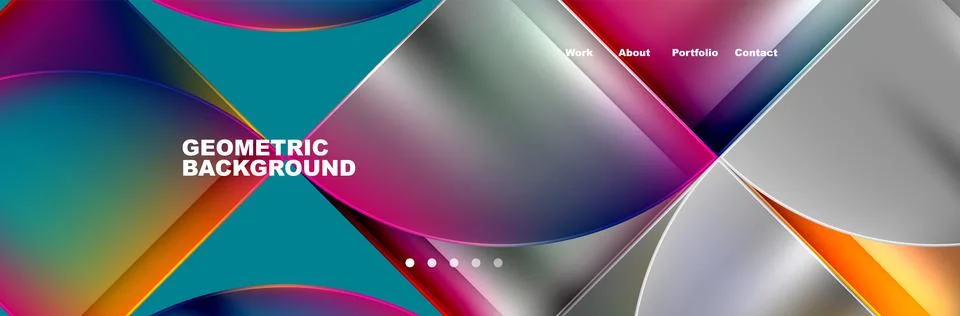 Circle triangle geometric web site page template. Vector Illustration For Stock Illustration