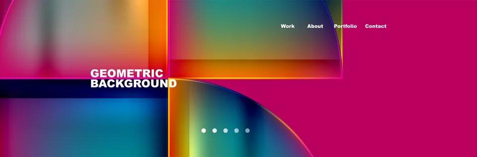 Circle triangle geometric web site page template. Vector Illustration For Stock Illustration