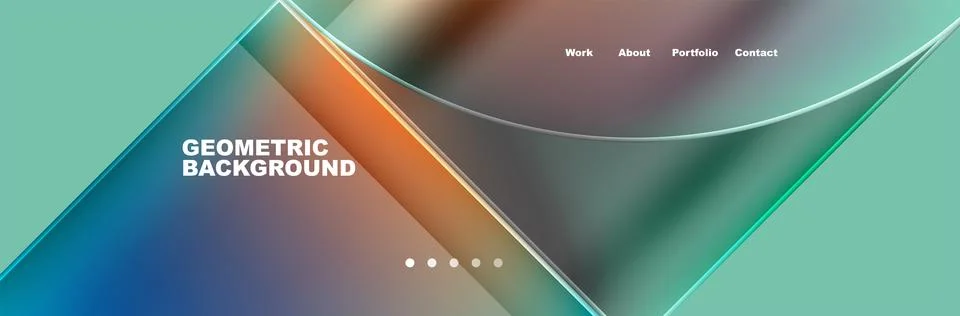 Circle triangle geometric web site page template. Vector Illustration For Stock Illustration