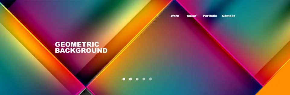 Circle triangle geometric web site page template. Vector Illustration For Stock Illustration