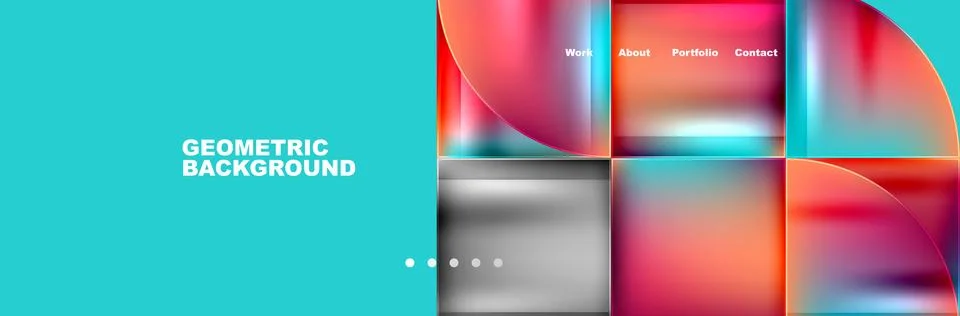 Circle triangle geometric web site page template. Vector Illustration For Stock Illustration