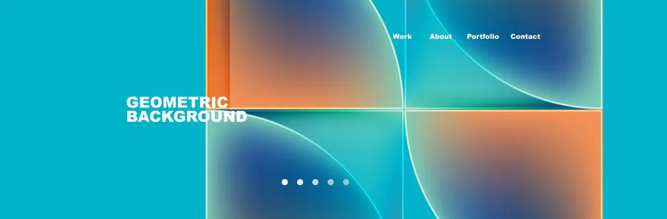 Circle triangle geometric web site page template. Vector Illustration For イラスト素材