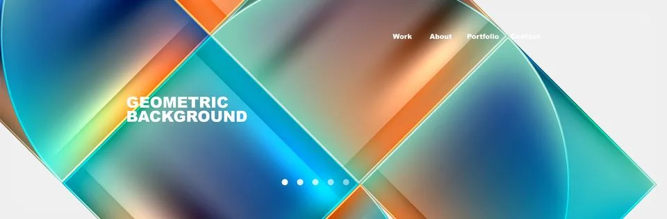Circle triangle geometric web site page template. Vector Illustration For 스톡 일러스트