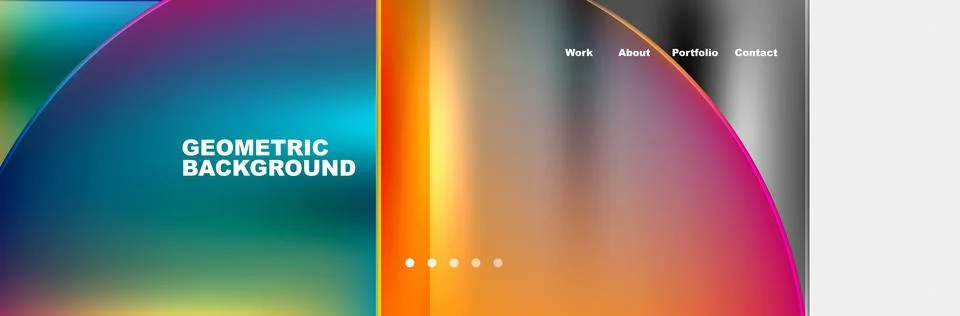 Circle triangle geometric web site page template. Vector Illustration For 스톡 일러스트