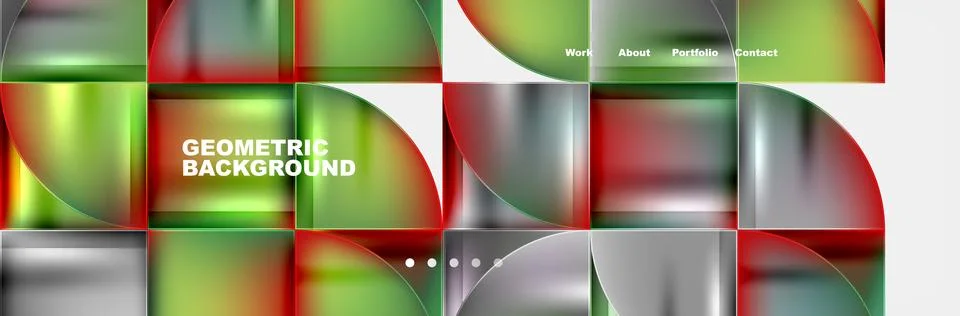 Circle triangle geometric web site page template. Vector Illustration For 스톡 일러스트