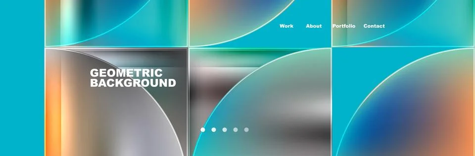 Circle triangle geometric web site page template. Vector Illustration For 스톡 일러스트