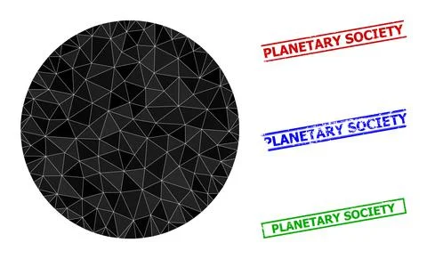 Circle Triangle Icon and Grunge Planetary Society Simple Seals 스톡 일러스트