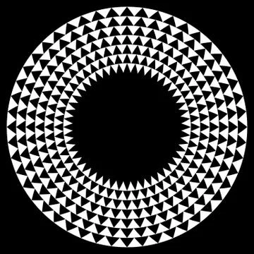 Circle with triangle pattern - Textured circular element with triangle shapes Stock Illustration