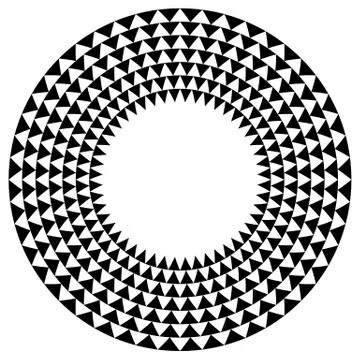 Circle with triangle pattern - Textured circular element with triangle shapes 库存插图
