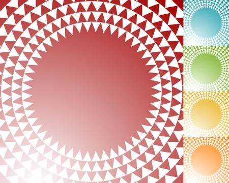 Circle with triangle pattern - Textured circular element with triangle shapes Stock Illustration