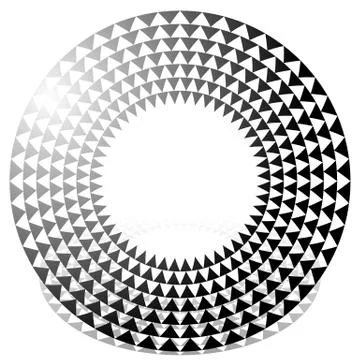 Circle with triangle pattern - Textured circular element with triangle shapes Illustrazione stock