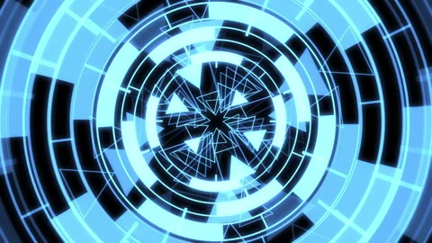 Circle Triangle VJ Loop Blue Audio Reactive Bouncing L 02 Animation Background Video stock 230771287