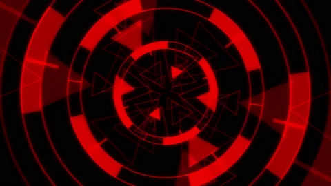 Circle Triangle VJ Loop Red Audio Reactive Bouncing Core Animation Background 스톡 동영상 238079547