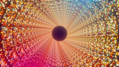 Circle tunnel with particles Illustrazione stock