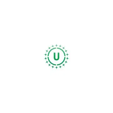 Circle U  logo letter design concept in gradient colors Stock Illustration