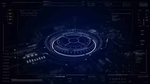 Circle UI HUD technological infographic elements.HUD 2GFX Technology Sci Fi.Blue 스톡 일러스트