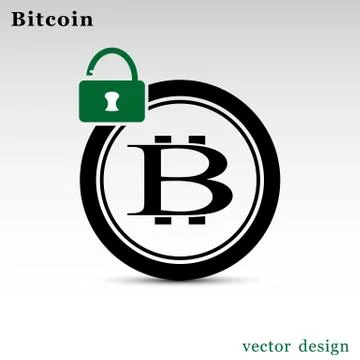Circle with unblocked bitcoin Stock Illustration