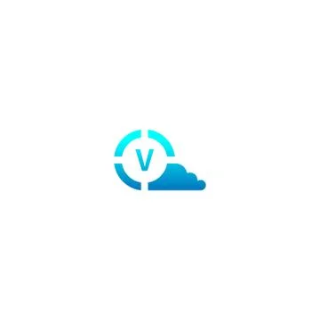 Circle V  logo letter design concept in gradient colors Stock Illustration