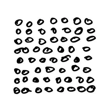 Circle Vector Abstract Round Brush Hand Drawn Geometric Texture in Black Color Stock Illustration