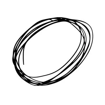 Circle Vector Abstract Round Grunge Brush Hand Drawn Texture in Black Color Stock Illustration