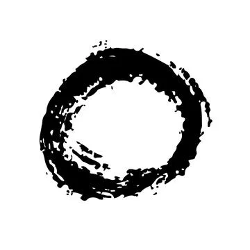 Circle Vector Abstract Round Grunge Brush Hand Drawn Texture in Black Color Stock Illustration