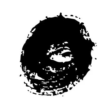 Circle Vector Abstract Round Grunge Brush Hand Drawn Texture in Black Color Stock Illustration