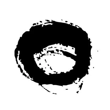 Circle Vector Abstract Round Grunge Brush Hand Drawn Texture in Black Color Stock Illustration