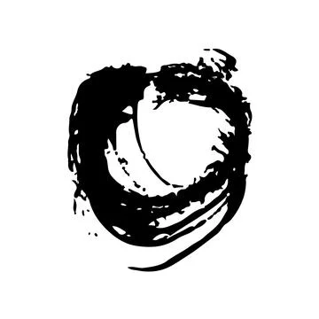 Circle Vector Abstract Round Grunge Brush Hand Drawn Texture in Black Color Stock Illustration