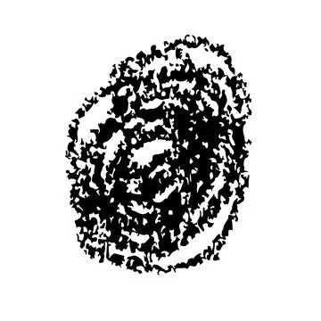 Circle Vector Abstract Round Grunge Brush Hand Drawn Texture in Black Color Stock Illustration